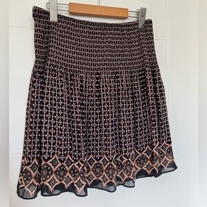 Max Studio Black, Pink, Brown Printed Skirt